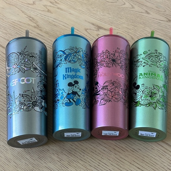 NWT Complete Set of 4 Walt Disney World Parks Stainless Steel Starbucks Tumbler - Picture 17 of 17